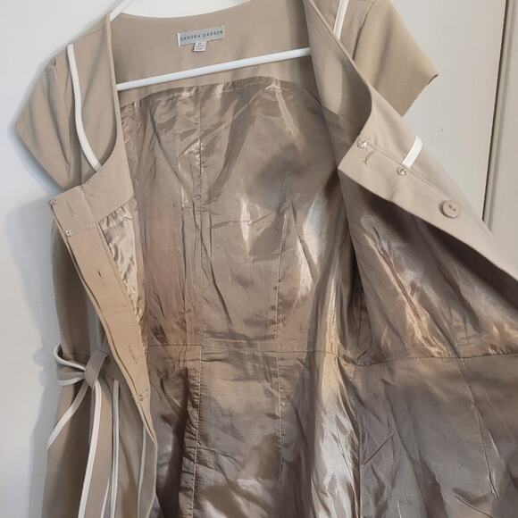 Sandra Darren 6P Tan Career Dress Belted Work Officewear Modest Petite Neutral - Picture 8 of 10